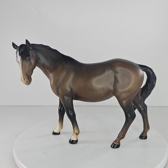 Vintage Beswick England Bay Mare Horse Facing Left Figurine Matte Variation #976 - Picture 10 of 10
